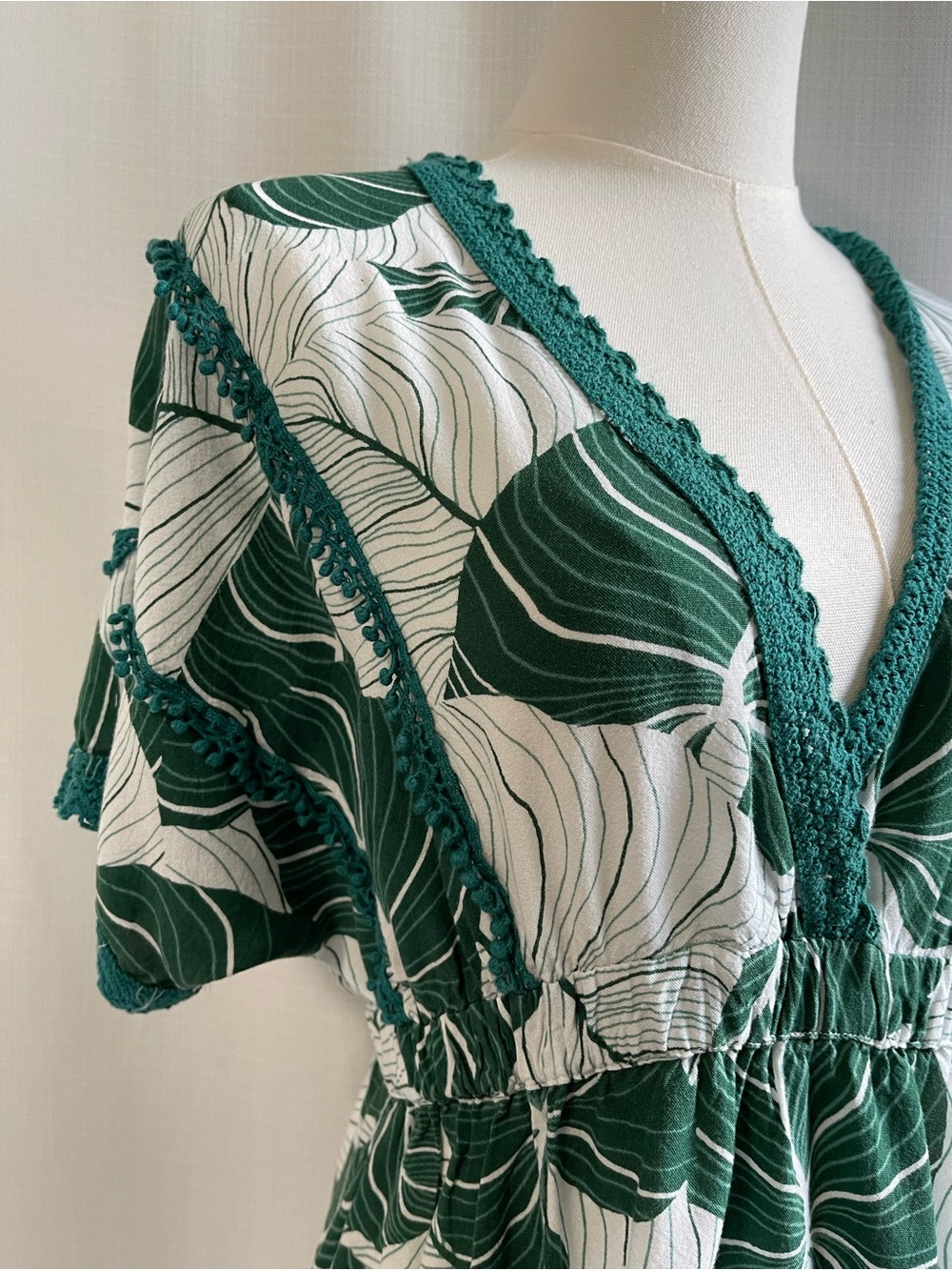 BOHO TROPICAL VACATION America & Beyond Palm Leaf Dress Medium M - Picture 2 of 11